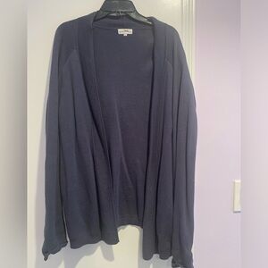 Retro Fox heavy Womens Cardigan in dark blue. Size Large